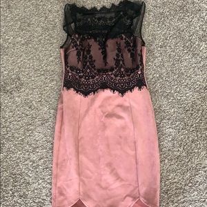 Lace and suede dress
